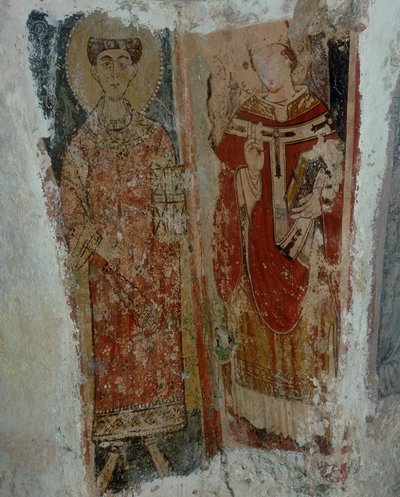 A Deacon Saint and a Bishop Saint by Byzantine School